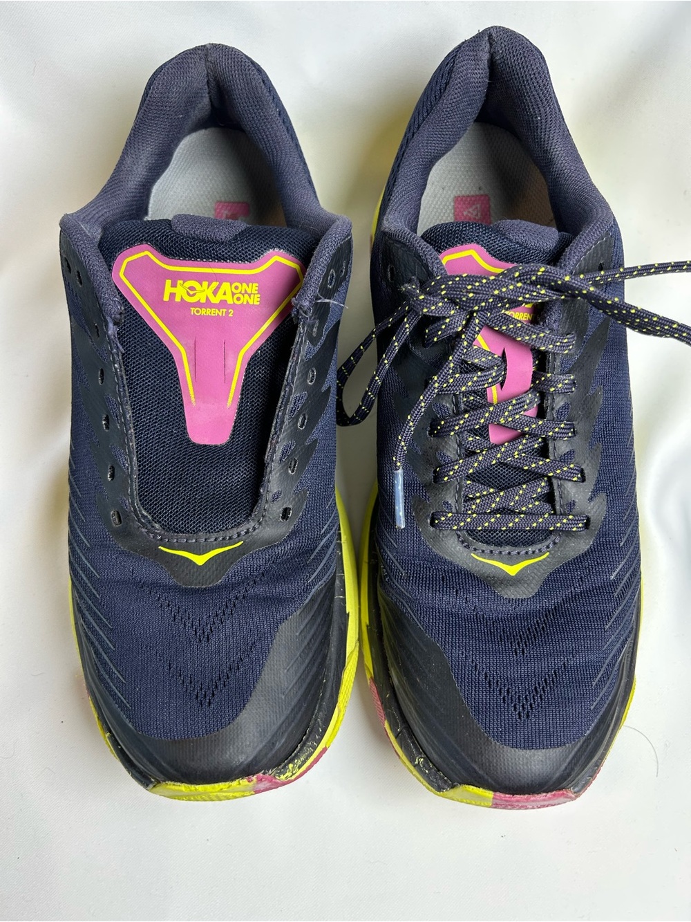 Hoka One One Torrent 2 women’s 9.5 trail running shoes navy neon